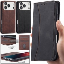 For Apple iPhone 17/Pro Max/17 Air/17 Pro/Leather Wallet Case Flip Stand Cover