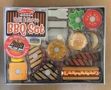 Melissa  Doug Wooden Grill  Serve BBQ Set NEW SEALED Ships FREE in the USA