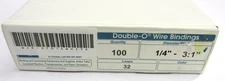 Spiral Binding Wire'O 27014 3:1" 1/4" 32 Loops DBL-O White 100 Per Box
