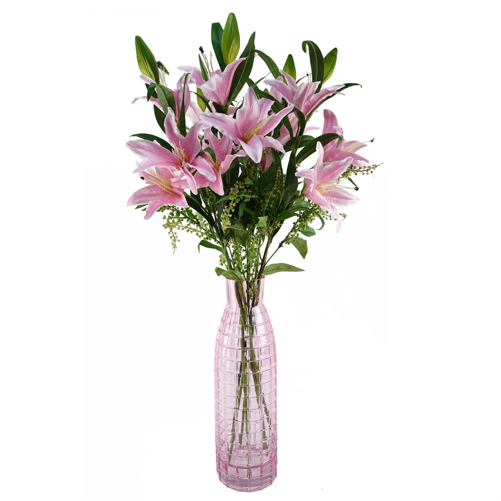Artificial Flower Arrangement 100cm Light Pink Realistic Faux Indoor Home Office