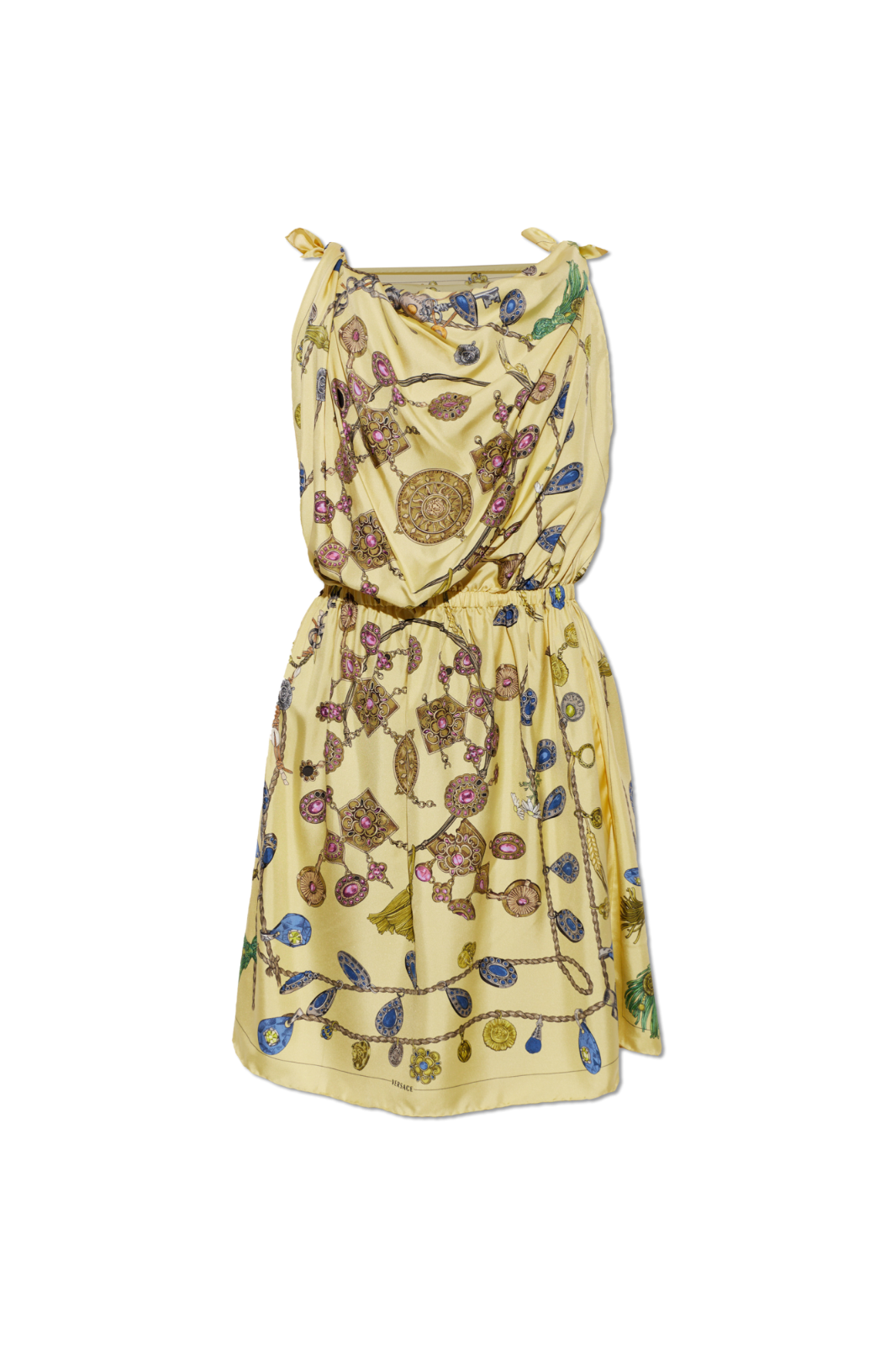 VERSACE Yellow Silk Dress New & Authentic