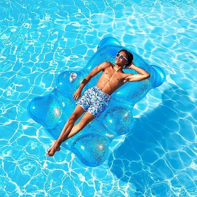 Oversized Inflatable Pool Float Lounge Chair Adult Water Raft Heavy Duty XL Bear