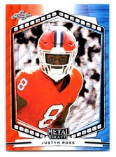 2022 Leaf Draft #P-JR1 Justyn Ross Metal Portrait Wave Red White & Blue