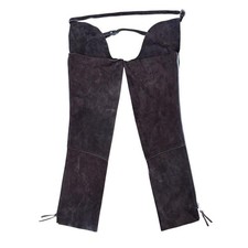 EquiGrip Dark Brown Suede Leather Equestrian Riding Chaps Zip Buckle Size Medium
