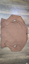Dazy Brown Solid Knit Crew Neck Long Sleeve Pullover T-Shirt Women's Size M