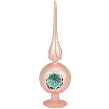 Pink Finial Christmas Tree Topper Indent Mercury Glass 10.5 in