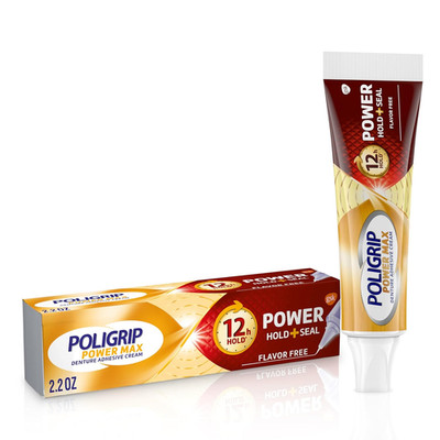 Power Max Power Hold plus Seal Denture Adhesive Cream, Denture Cream for Secure 
