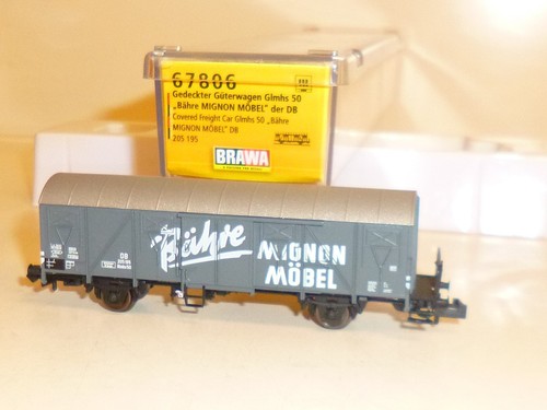 Brawa N:  67806 DB ged. Güterwagen Glmhs 50 "Bähre Mignon Möbel", OVP, neu | Zustand: Neu