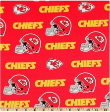 16"L x 60"W NFL Team Kansas City Chiefs Red Yellow Cotton Fabric 6315-D