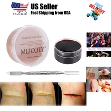 3pcs SFX Special Effects Makeup Kit - Fake Nose Putty, Scar Wax, Fake Blood S...