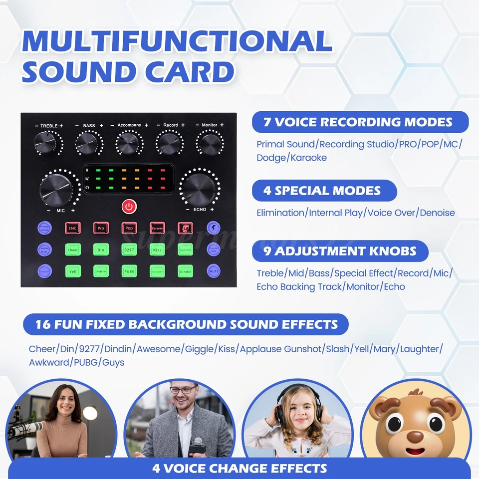 Complete Studio Recording Kit Mixer Condenser Microphone Music Podcast Earphone - Image 3 of 4