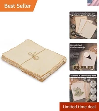 Thick Handmade Watercolor Paper 9.5x12 - 50 Sheets, Acid-Free & Bleedproof