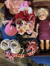 "GIRL ON THE GO" 21" STEAMER TRUNK FITS AMERICAN GIRL DOLL SAMANTHA 1999 Clothes