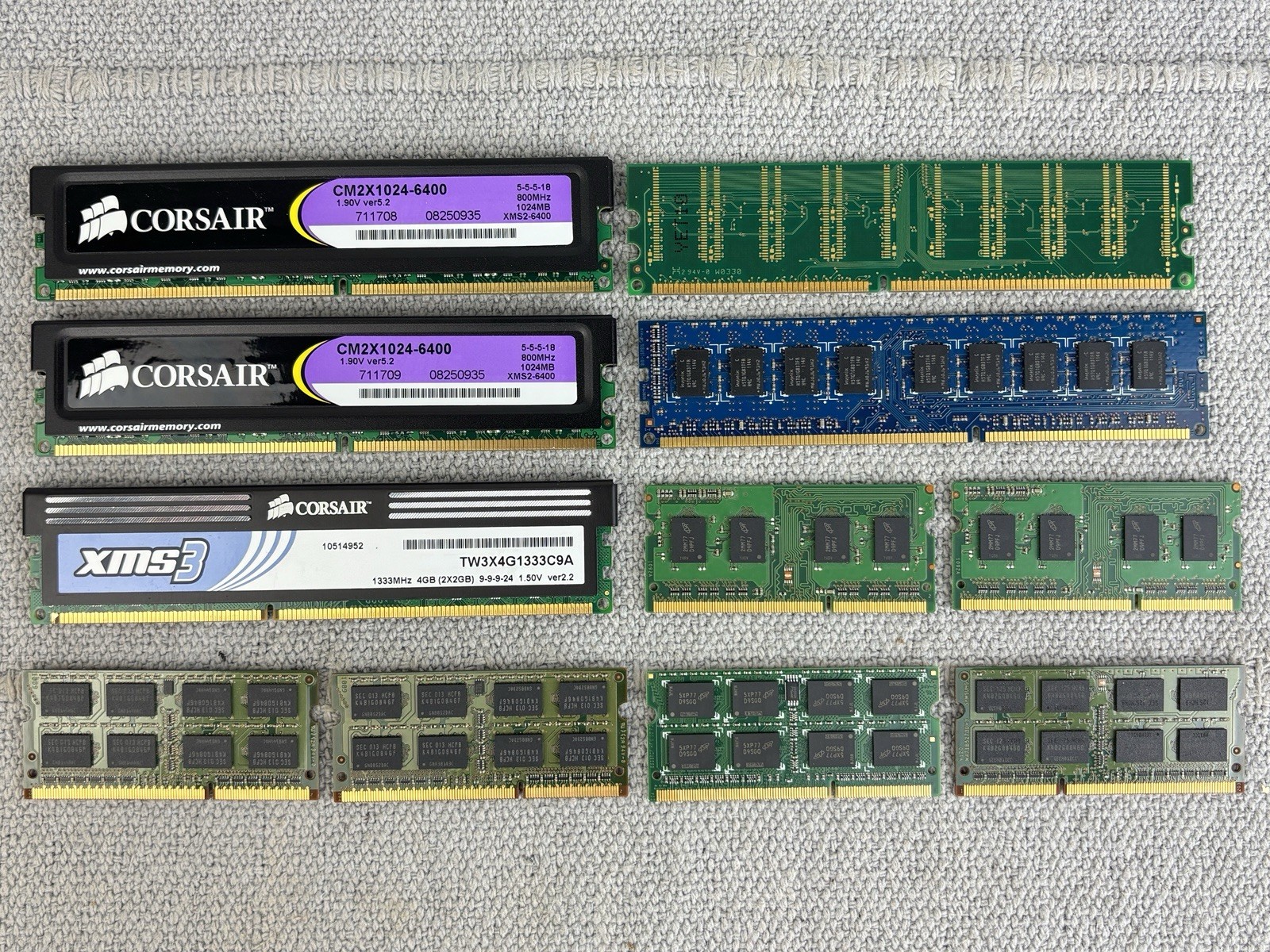 Corsair XMS2/XMS3,Samsung,Crucial By Micron,Timetec,Hynix,Kingston Memory Ram