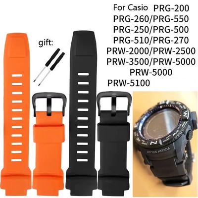 18mm Silicone Watch Band Strap For Casio PROTREK PRW-3500 2500 5100 550 Bracelet