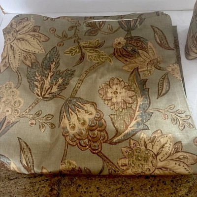 Designer Shower Curtain & Tissue Box Cover. Contrast Trim, Fully Lined. Elegant.