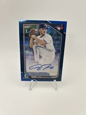 Trey Yesavage 2024 Bowman Chrome 1st Auto Blue Wave 127/150 Blue Jays CPA-TY
