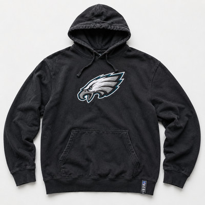 Philadelphia Eagles Hoodie Bestickt NFL Football Schwarz XL Team Apparel