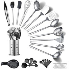 Stainless Steel Kitchen Utensils Set 40 Pieces Cooking Utensil Set with Utens...