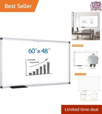 Magnetic Dry Erase Board Whiteboard Foldable Wall Mount 60x48 Inches Office