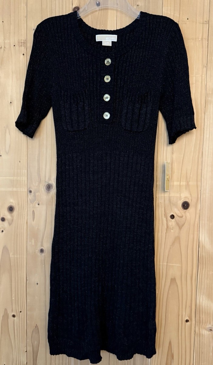 New Michael Kors Sweater Dress - Black w/ Sparkle, Gold Buttons, L, Holiday 2008 | eBay New Michael Kors Sweater Dress - Black w/ Sparkle, Gold Buttons, L, Holiday 2008 | eBay
