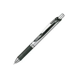 Pentel Energel Kugelschreiber (0,5 mm/schwarz), schnelltrocknend, Klopfstil, Geltinte, 