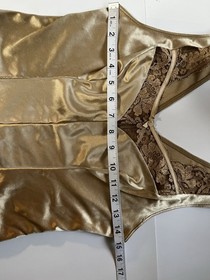 Aubade Camisole Champagne  XL Lace Trim, Nylon French Elegant READ. Measurements