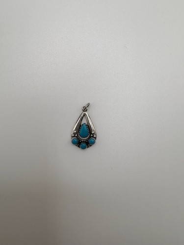 Sterling Silver Turquoise Cluster Teardrop Pendant