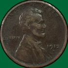 1912-D Lincoln Wheat Cent Extremely Fine XF Coin, Light Corrosion #37504