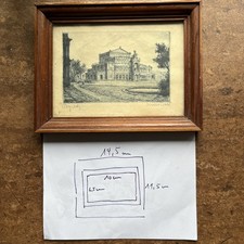 Dresden Semperoper Radierung - gerahmtes Original- alt 