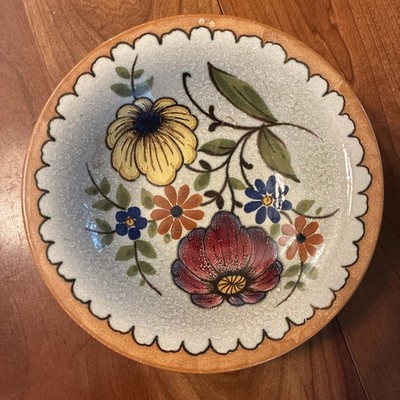 Vintage Signed 2899 BETINO Royal Zuid Holland GOUDA A. Footed Bowl/Dish Flowers