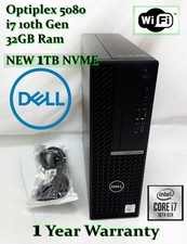 Dell Optiplex 5080 i7-10700, 32GB, NEW 1 TB NVMe SSD-SFF PC Computer Win11 WiFi