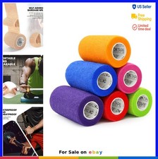 Self Adherent Cohesive Bandage Wrap 6 Pack 4 Inch x 5 Yards Vet Wrap First Aid