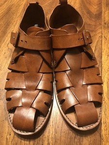 russell bromley Brown Woven Leather Fisherman Shoes/ Sandals Size US 12- EU46