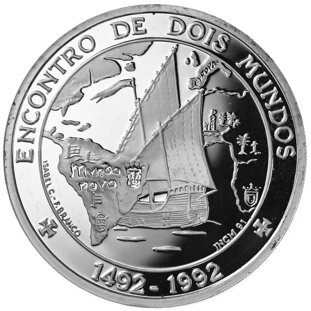 1992年 ポルトガル1000エスクードプルーフ銀貨