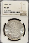 1885 Morgan Dollar MS 64 NGC Certified