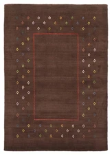 Traditional Dark Brown 4'1" x 5'10" Hand loomed Oriental Carpet Wool Area Rug