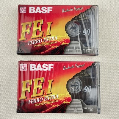2x Sealed BASF FE I Ferro Extra 90 Minute Audio Cassette Tape Made in Germany