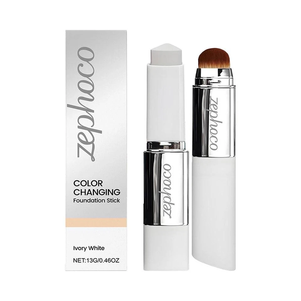 2-in-1 White Foundation Stick Colour Changing Concealer Stick with Brushes - Bild 2 von 4