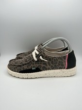 Hey Dude Wendy Jungle Brown Leopard Print Slip On Shoes Sneakers Size 8 Comfy
