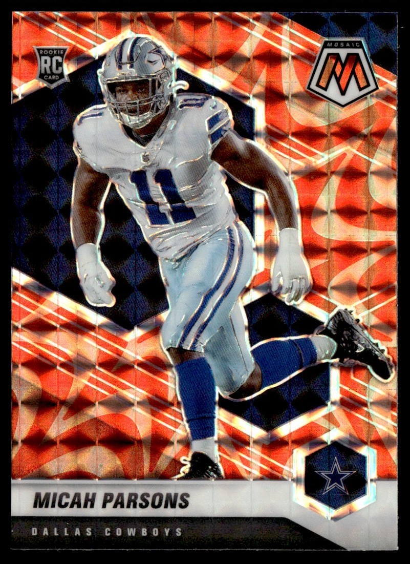 2021 Panini Mosaic Orange Reactive Micah Parsons RC #362 A
