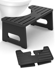 Toilet Stool Foldable, 7 Inch Poop Stool for Bathroom, Toilet Stool Squat Adu...