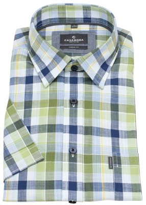 Casa Moda Kurzarmhemd Casual Fit kariert grün / weiß - ohne OVP