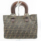 FENDI  Zucca Pattern Vintage Handbag Brown Italy Nylon canvas Women 101996