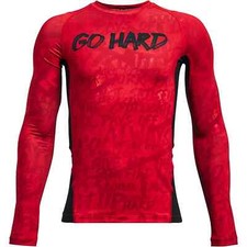 New with tags-Under Armour  Boys' YXL HeatGear Fitted Long Sleeve Shirt-Red