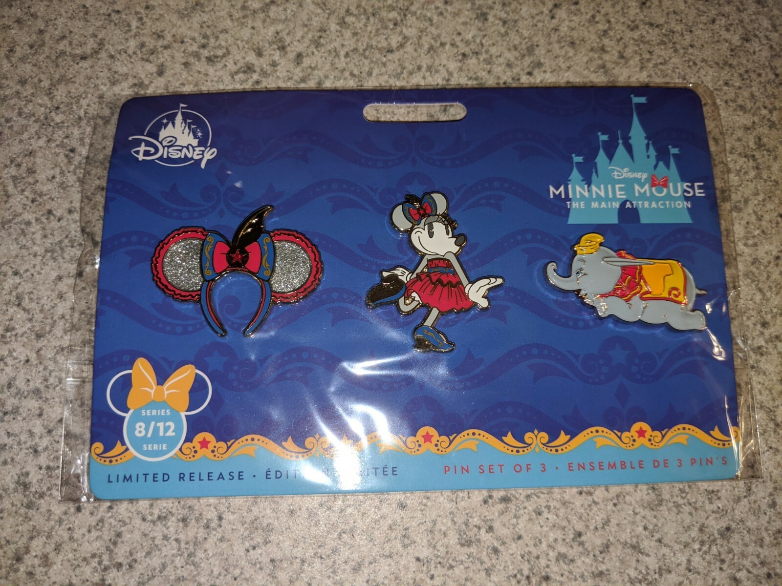 Disney Minnie Mouse The Main Attraction Dumbo Pin Set of 3 Ears Elephant Mouse