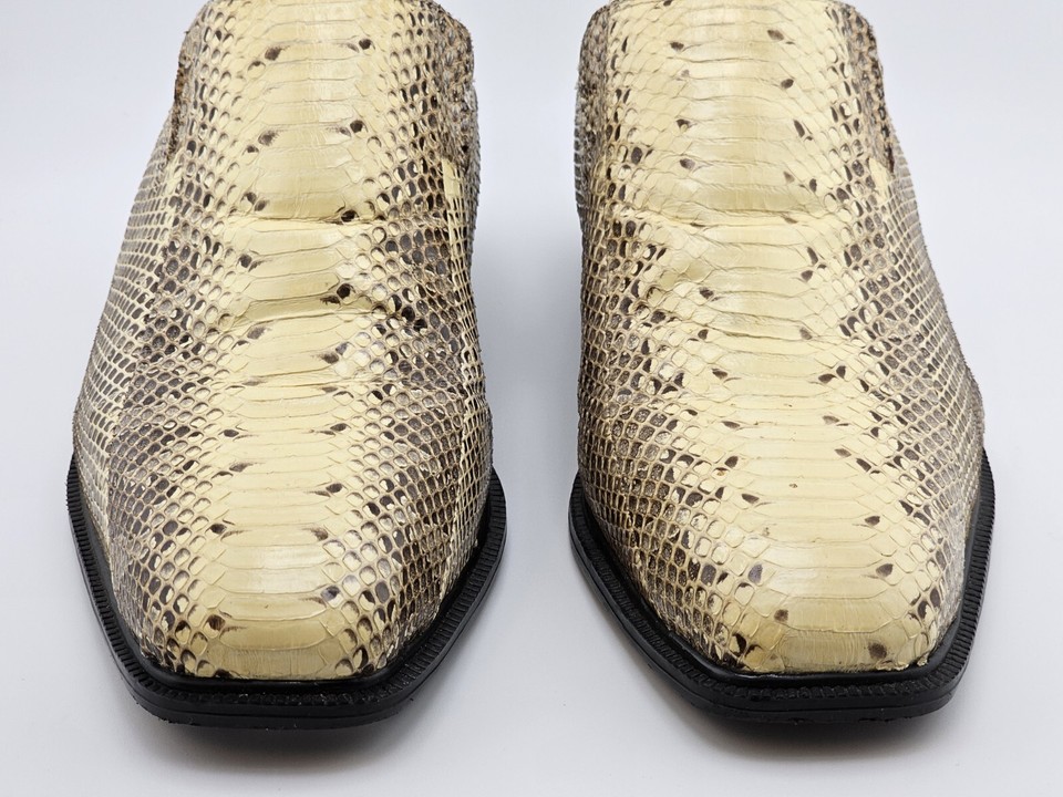Scuffed Python Skin Boots Genuine Python Snake Skin Shoes Giorgio Brutini Slip-On Dress Loafers ...