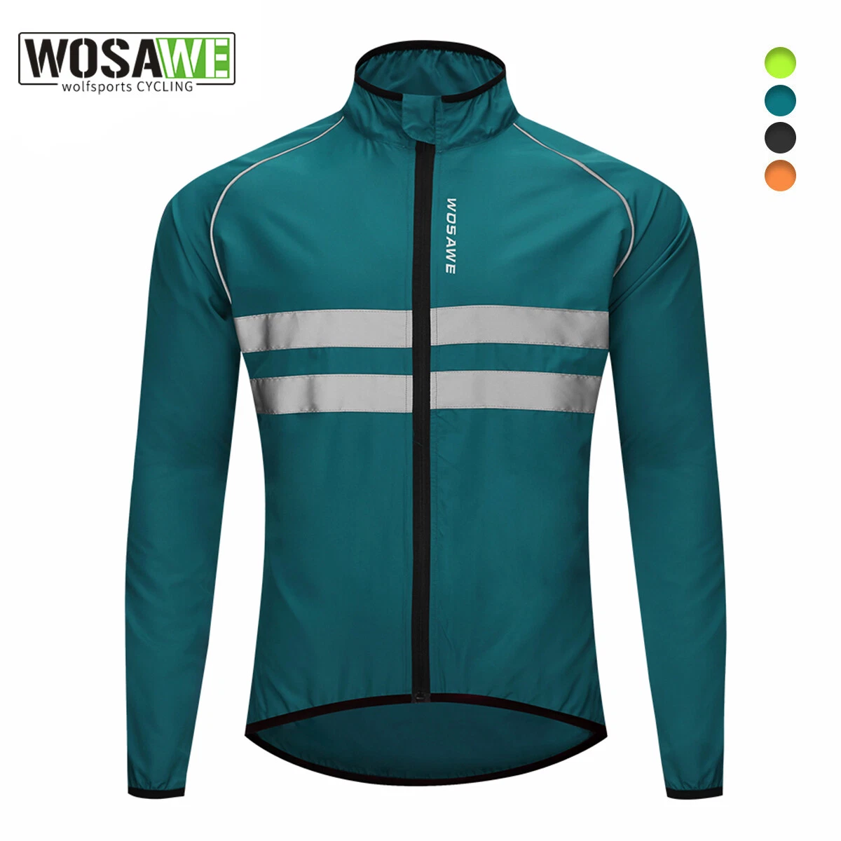WOSAWE High Visibility Cycling Jacket Reflective Windbreaker Waterproof MTB Coat