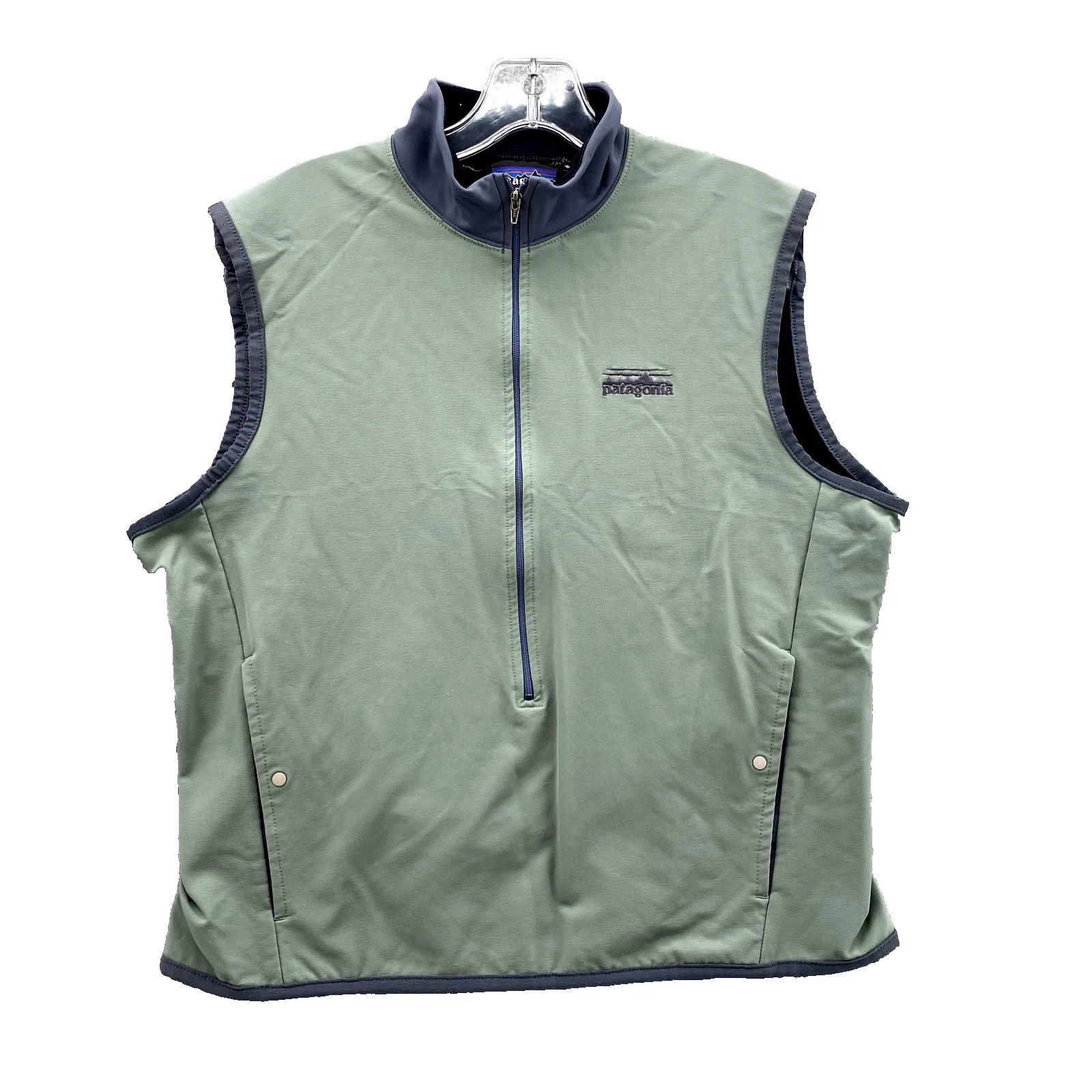 Vintage Patagonia Vest Medium Sage Green Men's Gorpcore Pockets 90s Outdoor Hike
