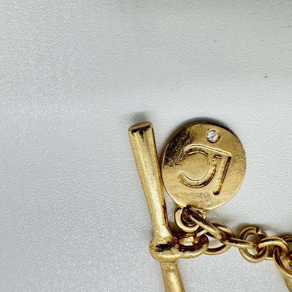 Pulsera Liz Claiborne Corazón Tono Dorado Dije - Cadena Pavé Diamantes de Imitación Foto 4 de 4